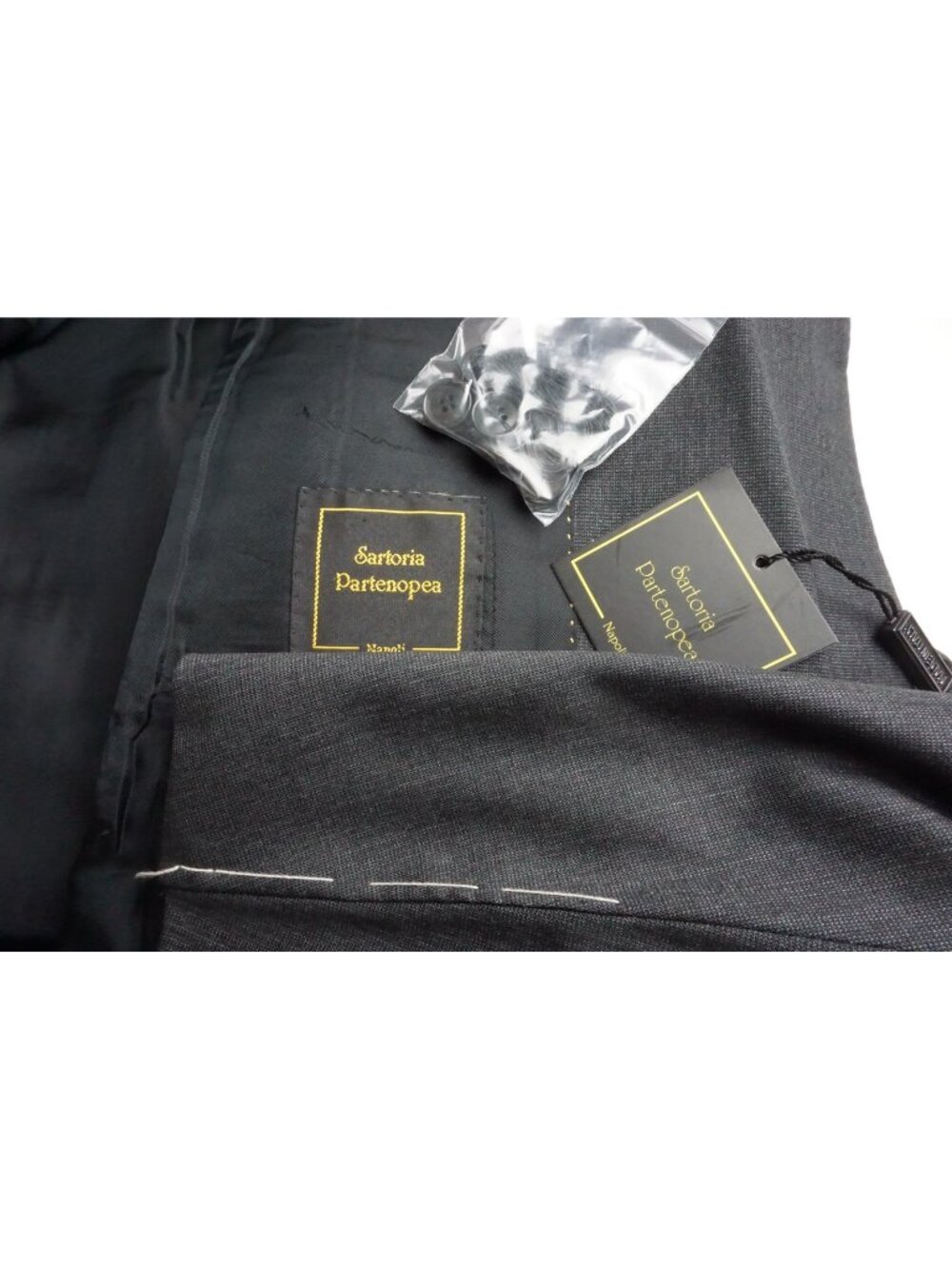 Sartoria Partenopea Gray S130s Wool 2 Pc Suit Jacket Pants Sz 62L EU BRAND NEW